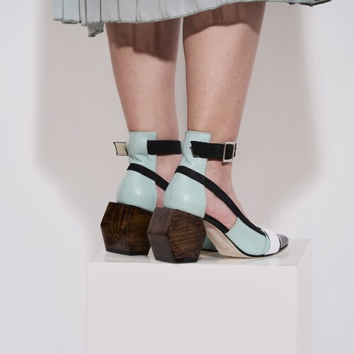 Zapatos Mujer Tacon Madera Jey Velez Piel Angelica