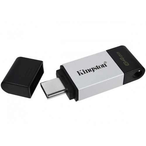 Memoria Flash USB C 3.2 Kingston DataTraveler 80 64GB Metalica DT80/64GB