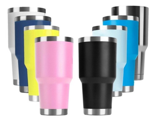 Termo Portátil De Acero Inoxidable Frío Y Caliente De 30 Oz Azul Marino