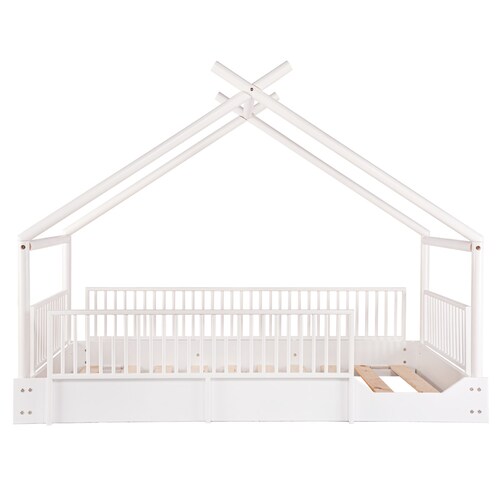 Cama Moderna Montessori De Madera Con Barandales - 7 Colores.