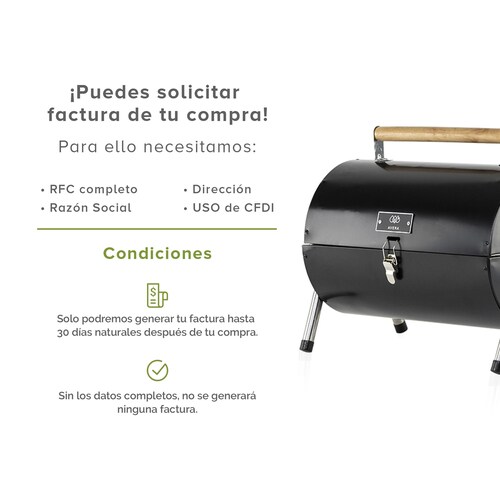 Asador De Carbón Tipo Barril Portátil Avera ACB01