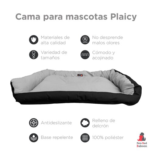 Cama para Perros Antiestres Modelo Plaicy, Camitas para Perros Chicos Marca Pets Red Baboon