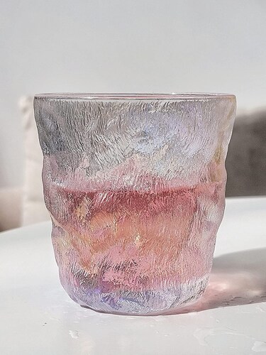 4 Vasos De Vidrio Diseño De Glaciar Para Agua O Bebidas