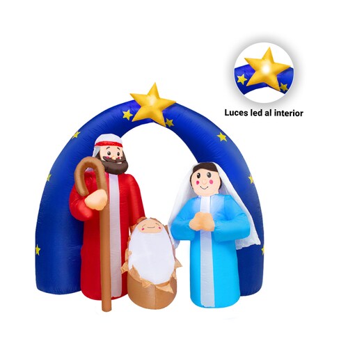 Inflable Navideño Nacimiento Luz Led 1.80 Mts