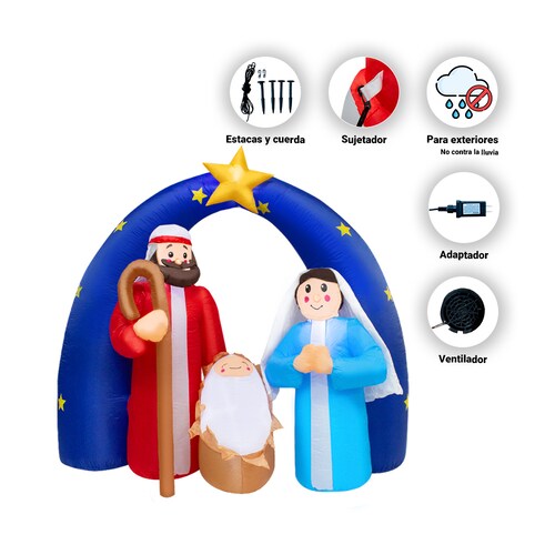 Inflable Navideño Nacimiento Luz Led 1.80 Mts