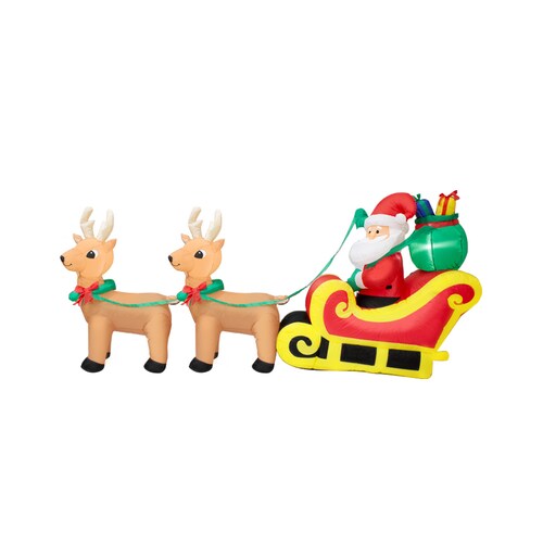 Inflable Navideño Santa 2 Renos Trineo Luz Led 1 Mt Adorno