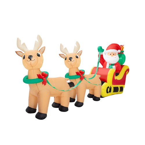 Inflable Navideño Santa 2 Renos Trineo Luz Led 1 Mt Adorno