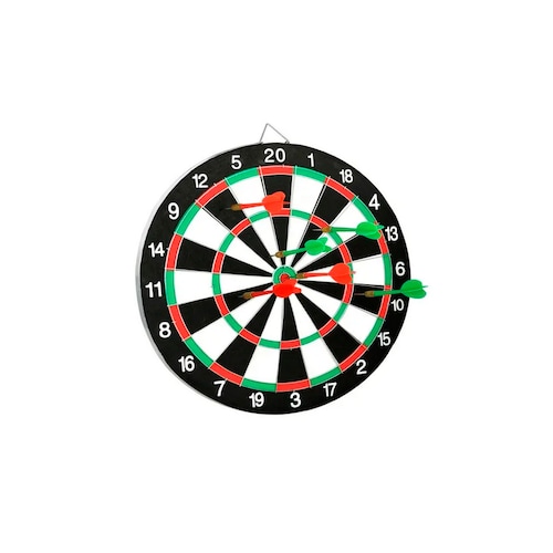 Juego Tablero Tiro Al Blanco Diana Dardos Doble Cara Vista 6 dardos