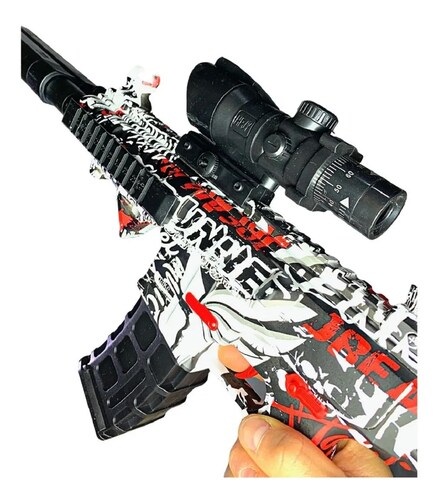 GENERICO Pistola Hidrogel AK47 Disparo Automatico - 6 Accesorios