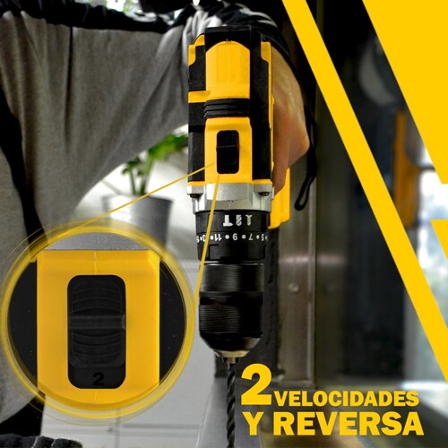 Rotomartillo 330 W 2 Amp Taladro Inalambrico 1/2" Atornillador 1300 RPM Reversible Torque 35 N/M Gutstark