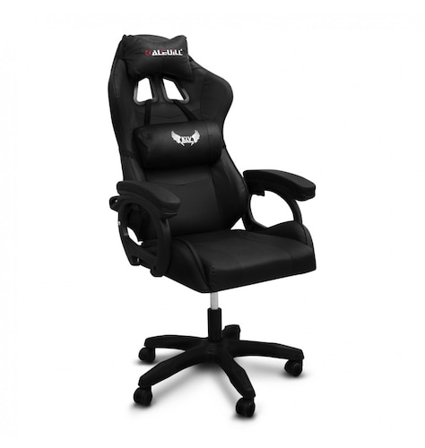 Silla Gamer ergonómica reclinable negro con cojín lumbar hasta 150 Kg .