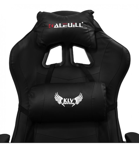 Silla Gamer ergonómica reclinable negro con cojín lumbar hasta 150 Kg .
