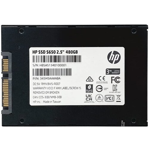 Unidad Estado Solido SSD 480GB HP S650 345M9AA##ABB.