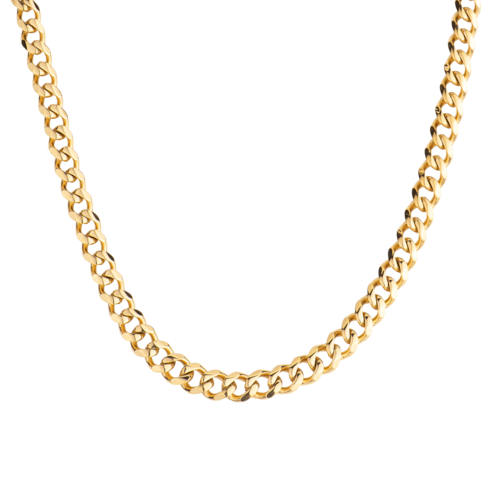 LUCKMAN Cadena para Hombre Cubana , Collar de Acero Inoxidable con Baño de Oro 18k - Modelo Caleb