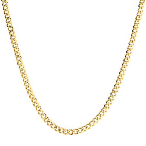 LUCKMAN Cadena para Hombre Cubana , Collar de Acero Inoxidable con Baño de Oro 18k - Modelo Caleb