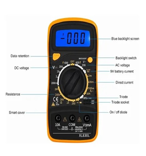 Multimetro Digital Lcd Voltimetro Amperimetro Ac/dc