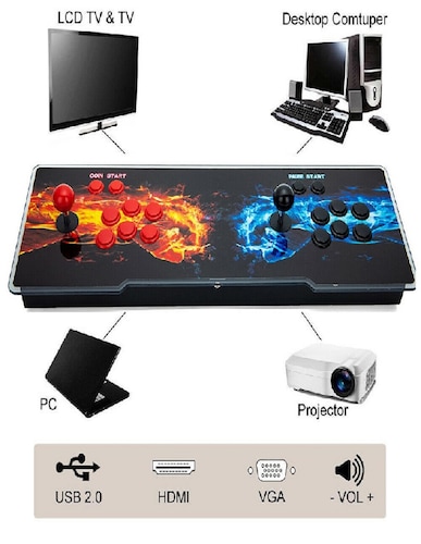 Tablero arcade compatible como control de juegos xbox y pc y ps4