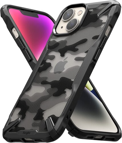 Oterkin Funda para iPhone 14 Plus, 4 en 1, iPhone 14 Plus con 2 protectores  de pantalla de vidrio templado 9H HD, anillo giratorio de 360°, grado