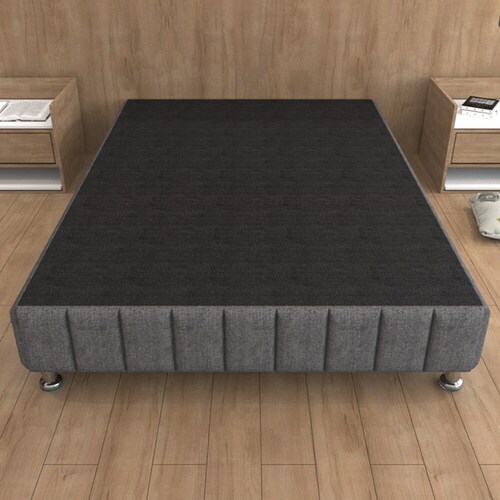 Base Box Individual Tapizado Gris con Patas
