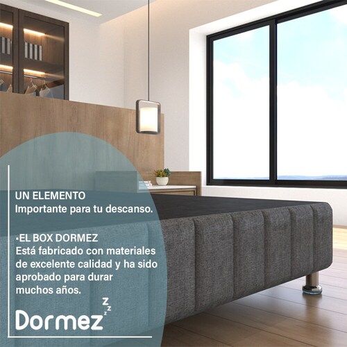 Base Box Individual Tapizado Gris con Patas