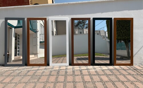 Espejo Keller de cuerpo completo 200 x 80 cm de Madera solida Color Nogal