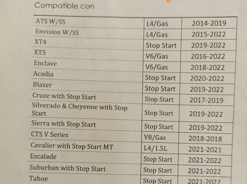 Bateria para Auto Blazer/ Cavalier/ Tahoe/ Acadia/ Suburban 