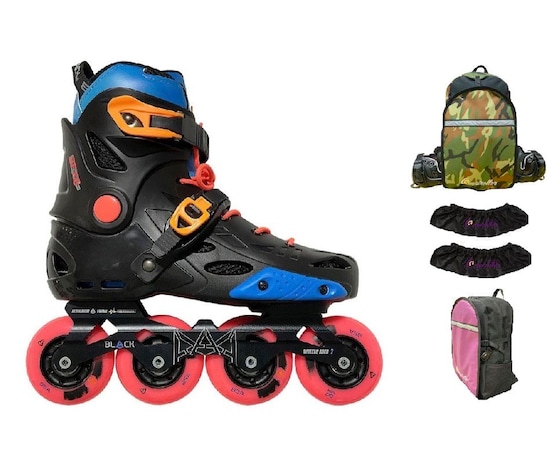 Patines en Linea Freeskate Black Con fundas y Maleta Omniroller de Regalo!