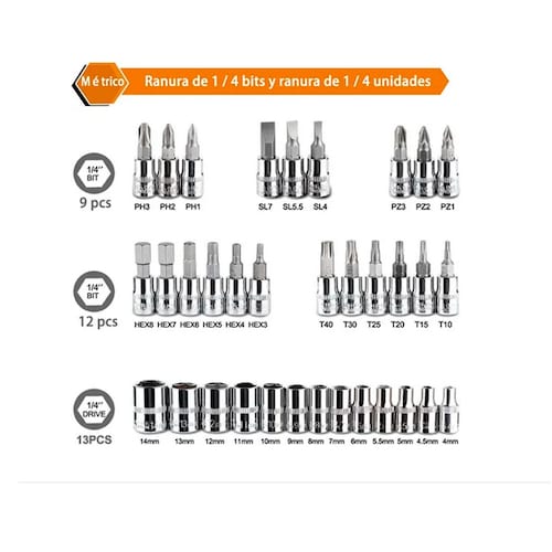 Juego De Herramientas Mecanica Dados Acerokit 46 Pcs