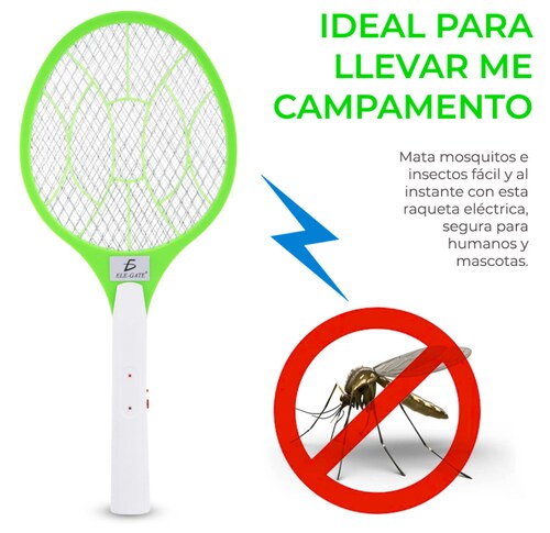 Raqueta Mata Mosquitos Lampara LED Recargable