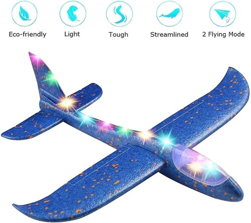 Avión Planeador Avioneta Unicel con Luces LED Fly-Oled
