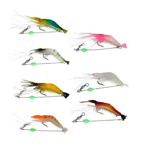 Set Señuelo De Pesca Luminiscente Realista De Camarón 