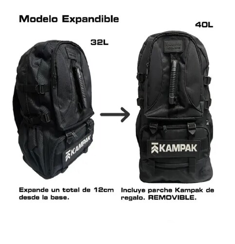 Super Mochila Tactica Expandible Multiusos Camping Negro