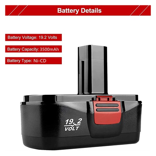 2 Baterías de Repuesto 19.2v Compatible con Craftsman C3 Diehard 130279005 130279003 130279017 315.113753 315.115410 315.11485 1323903 1323517 11375 11376