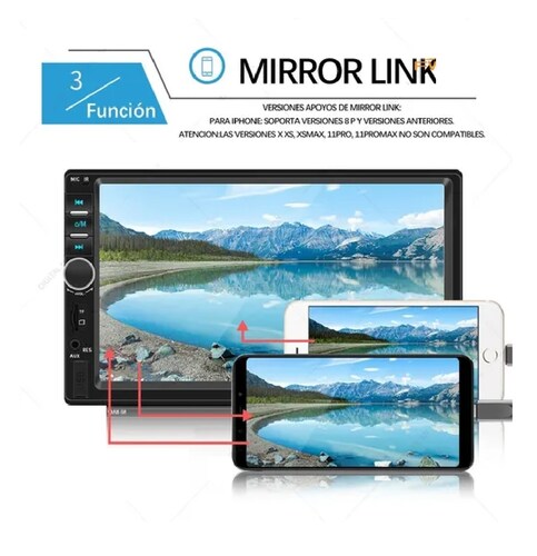 Auto Estéreo Bluetooth Mirrorlink C/control Volante