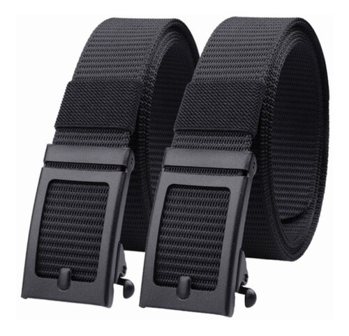 2 Cinturones Tácticos De Nylon Ajustables 125cm Negros