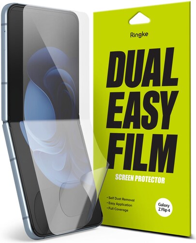 Mica Para Galaxy Z Flip 4 Ringke Dual Easy Film Transparente