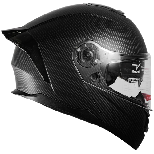 CASCO KOV ZERO ABATIBLE TIPO FIBRA DE CARBONO CERTIFICADO DOT 