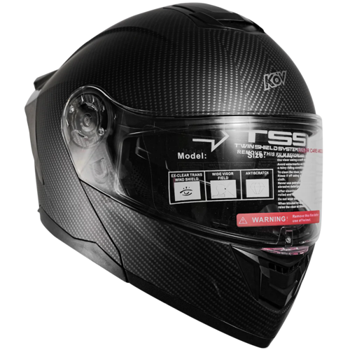 CASCO KOV ZERO ABATIBLE TIPO FIBRA DE CARBONO CERTIFICADO DOT 