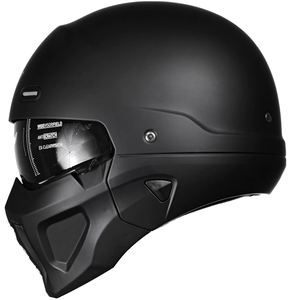 CASCO KOV SPECTRUM NEGRO MATE MODULAR CHOPPER CERTIFICADO