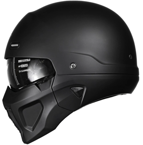 CASCO KOV SPECTRUM NEGRO MATE MODULAR CHOPPER CERTIFICADO 