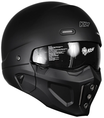 CASCO KOV SPECTRUM NEGRO MATE MODULAR CHOPPER CERTIFICADO 