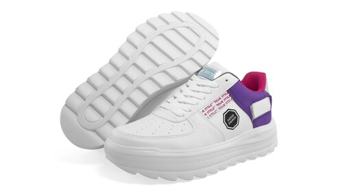 Tenis Newk Para Mujer Línea Nk Keni Color Blanco Morado Fiusha