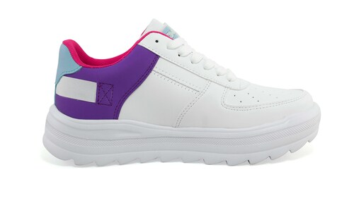 Tenis Newk Para Mujer Línea Nk Keni Color Blanco Morado Fiusha
