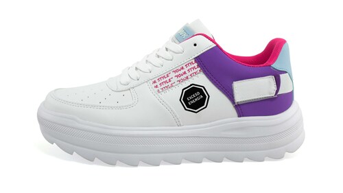 Tenis Newk Para Mujer Línea Nk Keni Color Blanco Morado Fiusha