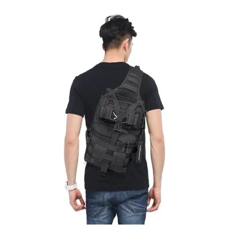 Mochila Táctica Militar Multiusos Grande Pechera Cruzada Negro