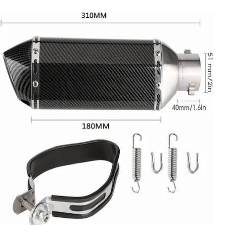 Escape Silenciador Deportivo Universal Para Moto 38-51mm