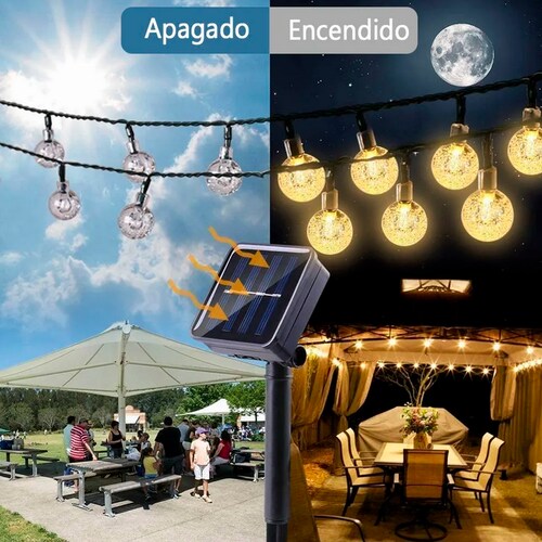 Tira De 30 Luces Led Solares Para Jardín, Exteriores