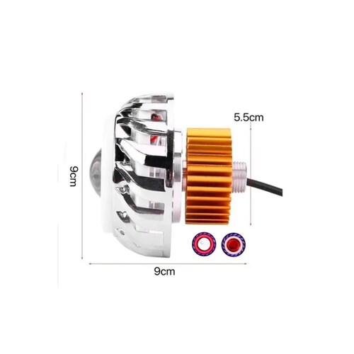 Lupa Led Faro Ojo De Angel Y Demonio Motos Auto Tipo Turbina