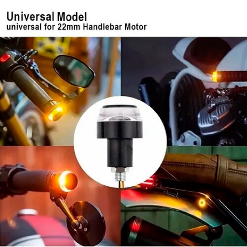2pz Direccionales Metal Led Puños Motocicleta Cafe Race Hd