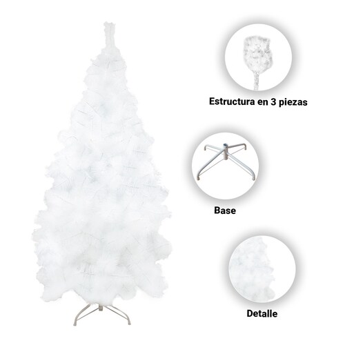 Árbol Navideño Cepillo Artificial Blanco 150 Cm Alto